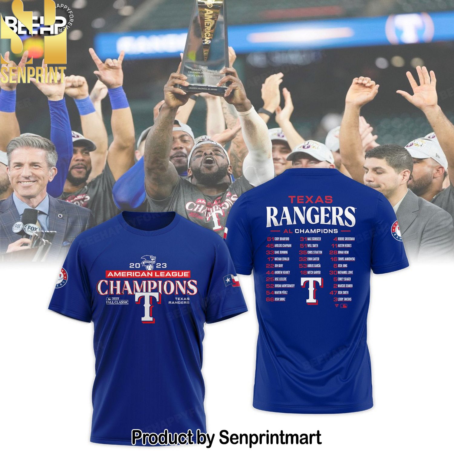 Texas Rangers American League Champions New Style Full Print Hawaiian Print Aloha Button Down Short Sleeve Shirt