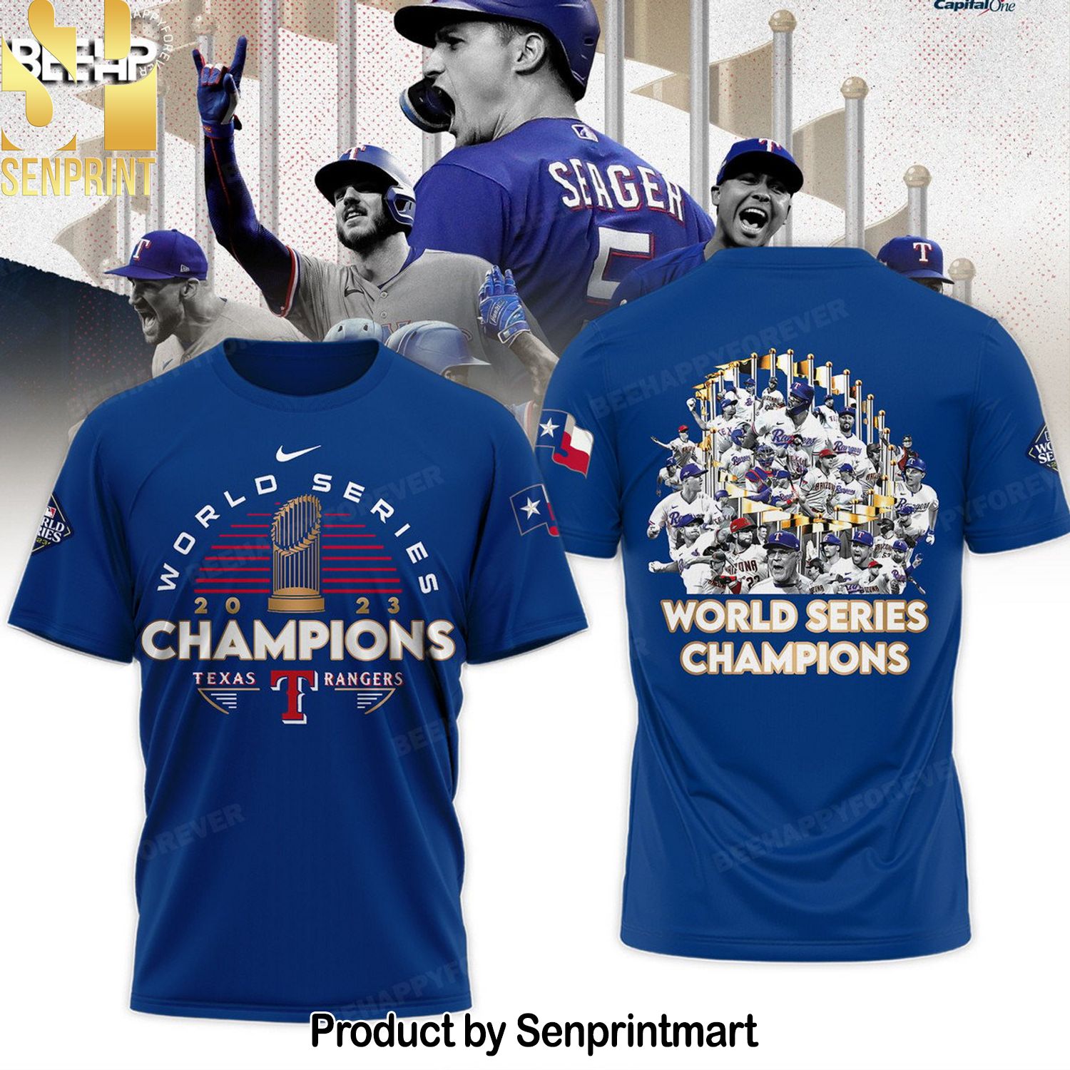 Texas Rangers World Series Champions Hypebeast Fashion Hawaiian Print Aloha Button Down Short Sleeve Shirt
