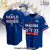 Texas Rangers World Series New Fashion Hawaiian Print Aloha Button Down Short Sleeve Shirt