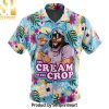 The Cream of the Crop Trippy Randy Savage Pop Culture Short Sleeve Rash Guard Compression Hot Fashion 3D Hawaiian Print Aloha Button Down Short Sleeve Shirt