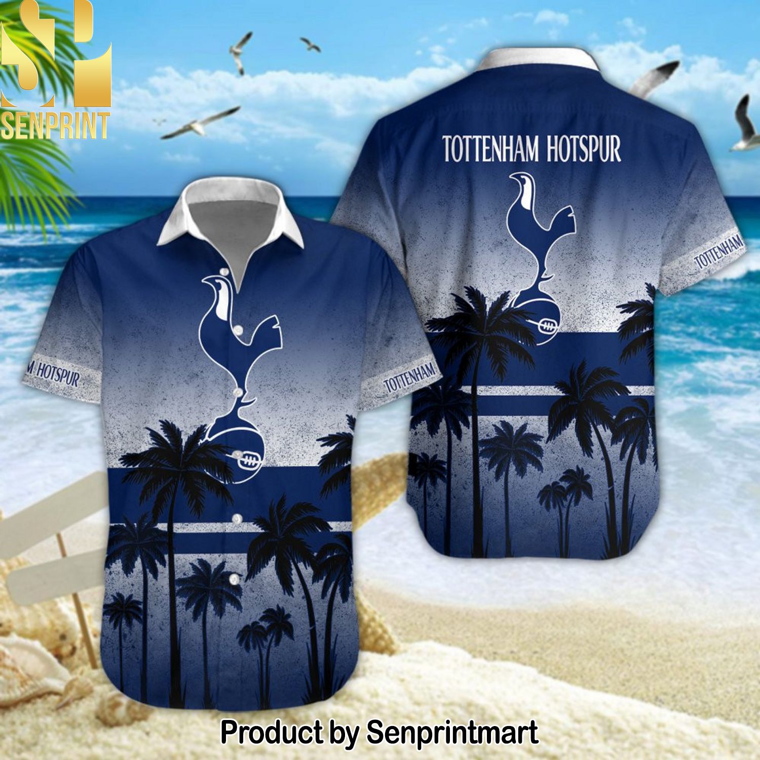 Tottenham Hotspur Football Club Best Outfit 3D Hawaiian Print Aloha Button Down Short Sleeve Shirt