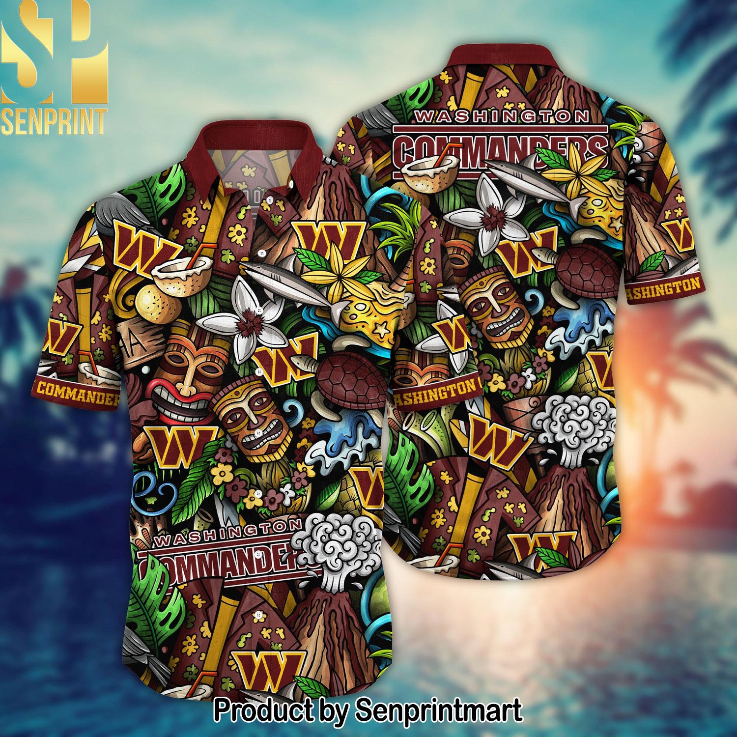 Washington Commanders National Football League All Over Print Hawaiian Shirt