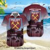 West Ham United Football Club Cool Version Full Print Hawaiian Print Aloha Button Down Short Sleeve Shirt