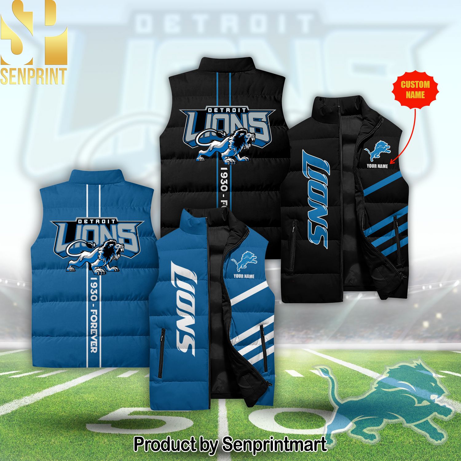 Detroit Lions Forever Sleeveless Jacket