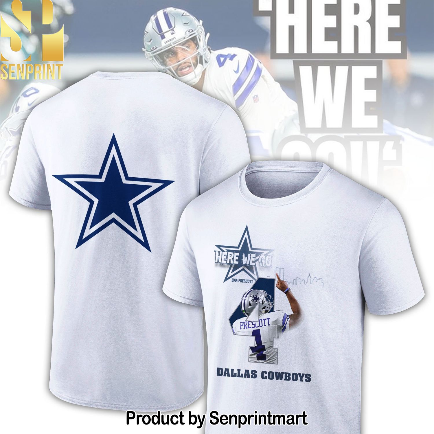 Football Team Dallas Cowboys Here We Go Shirt