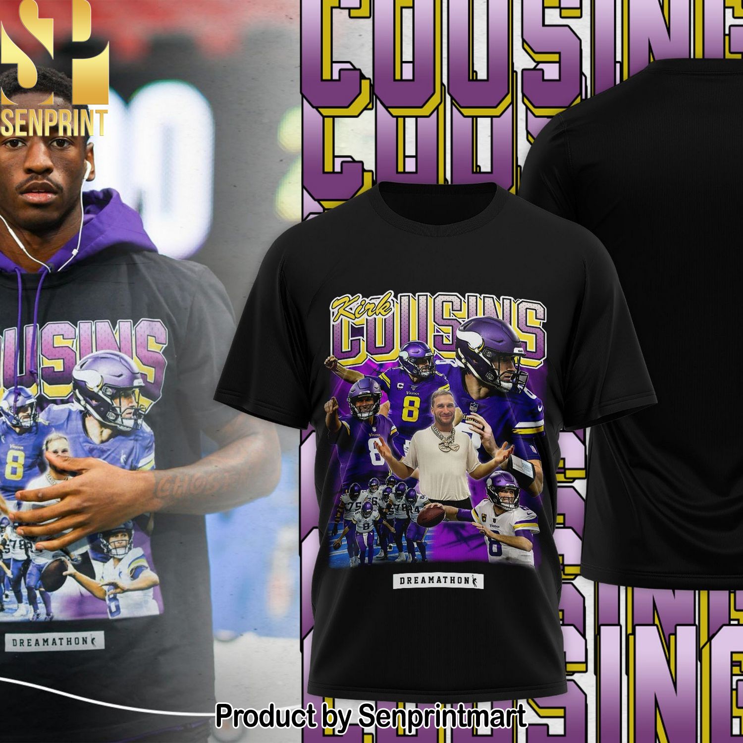 Minnesota Vikings Kirk Cousins T-Shirt