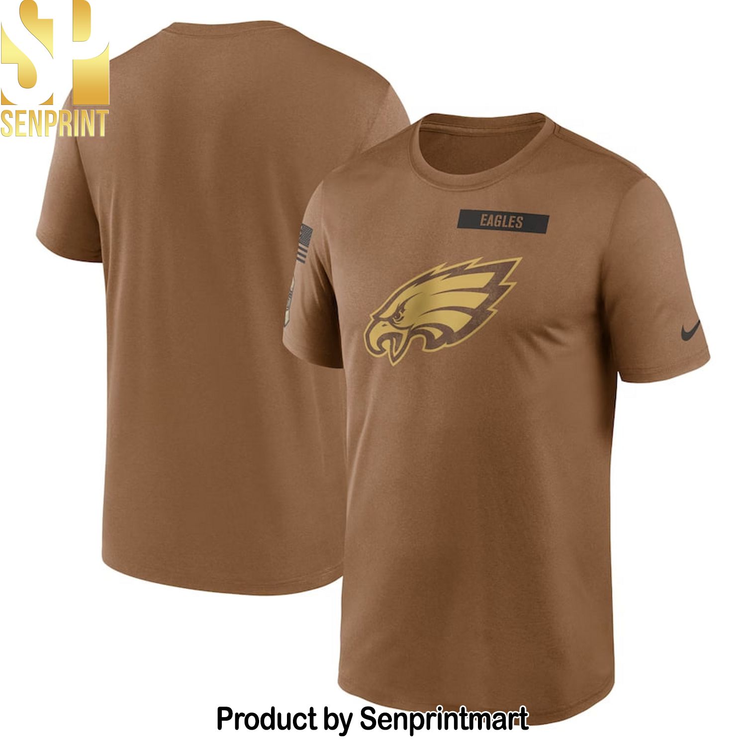 Philadelphia Eagles Brown 2023 Salute To Service Legend Performance Shirt
