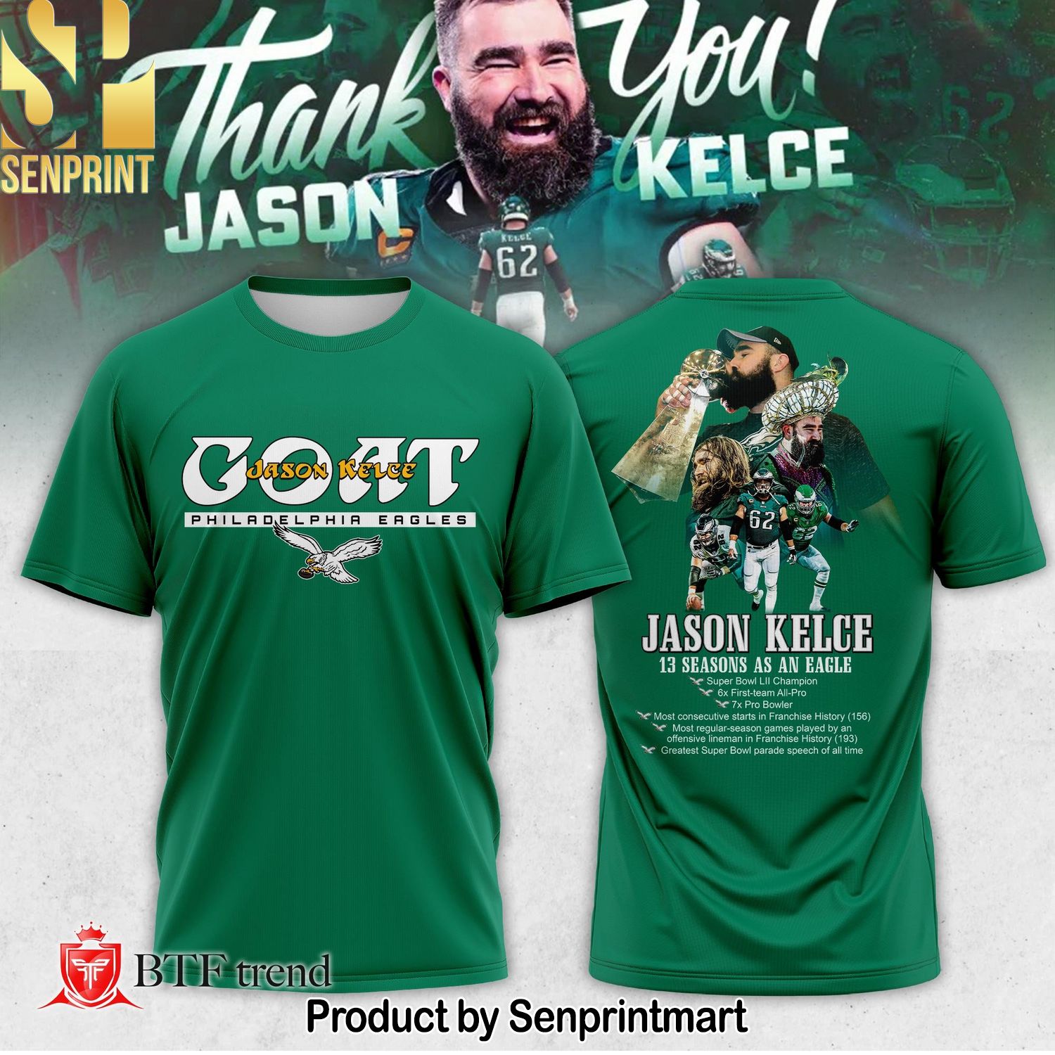 Philadelphia Eagles Goat Jason Kelce For Sport Fans Shirt