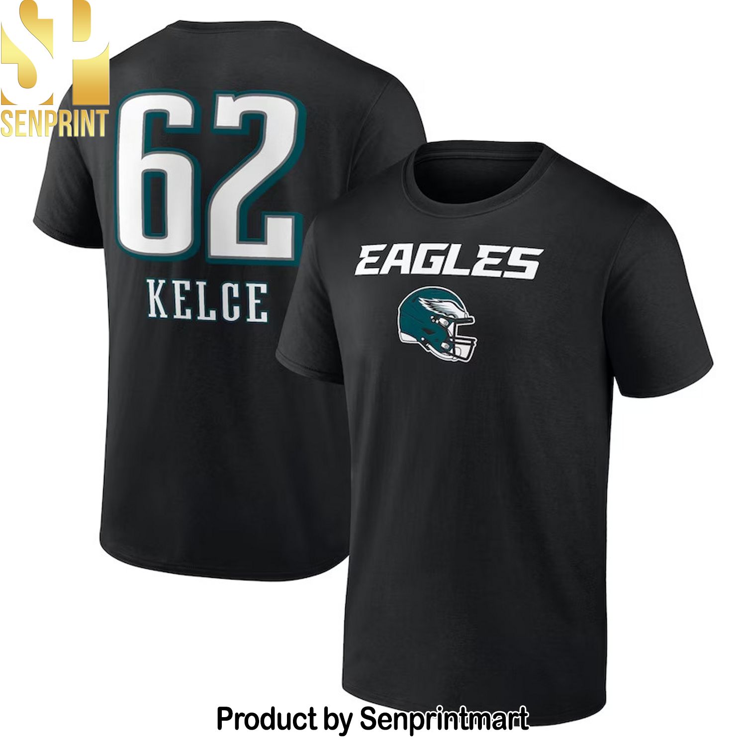 Philadelphia Eagles Jason Kelce Black Team Wordmark Shirt