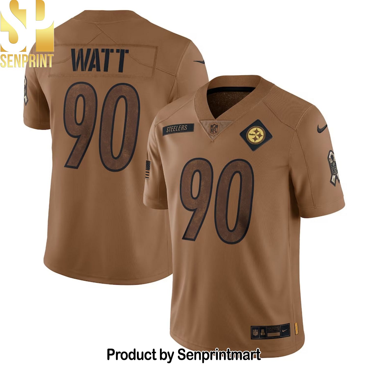Pittsburgh Steelers Brown 2023 Salute To Service Custom Name and Number Jersey