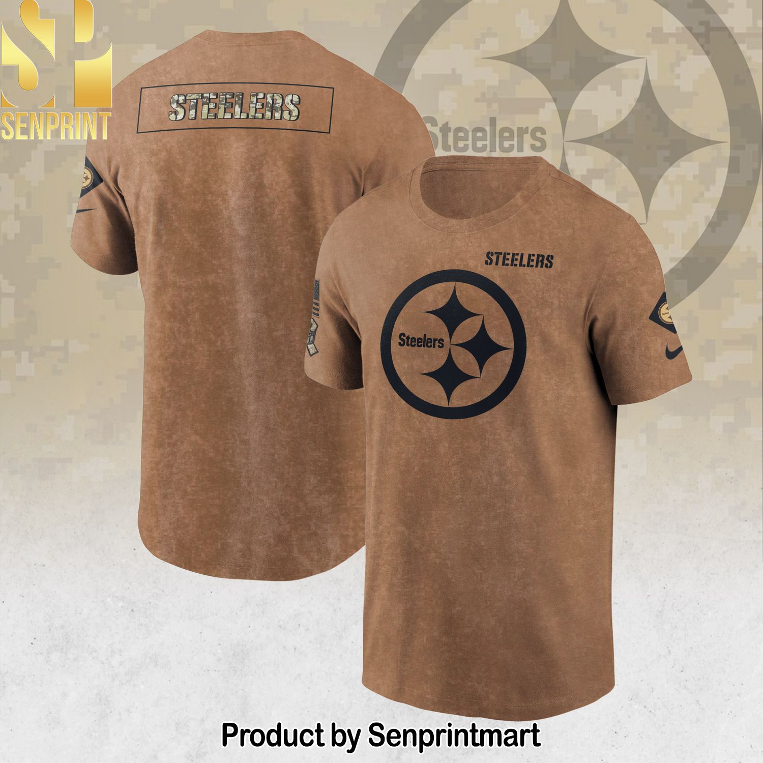 Pittsburgh Steelers Brown 2023 Salute To Service For Sport Fans Shirt