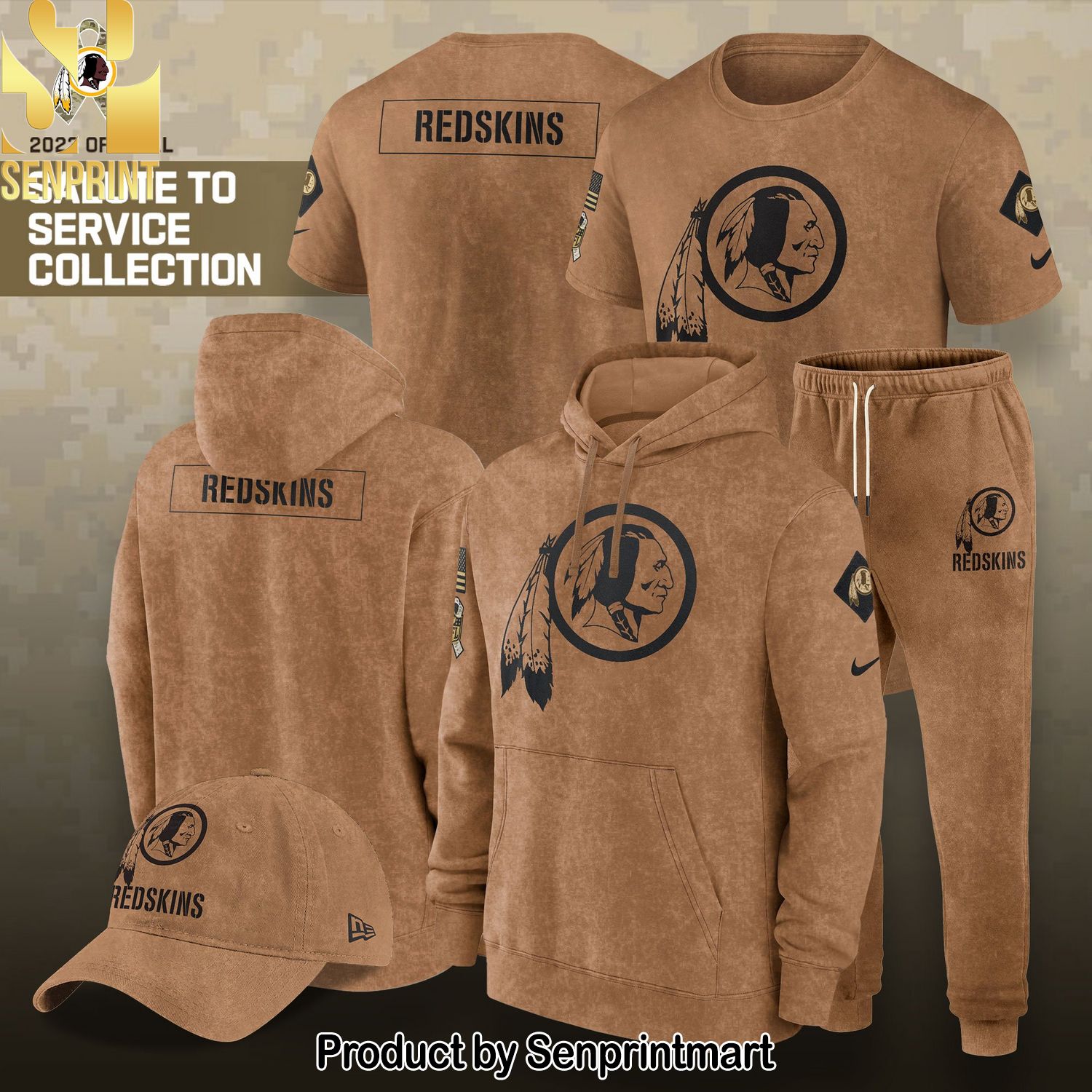 RedSkins Browns Salute To Service Club Collection Shirt