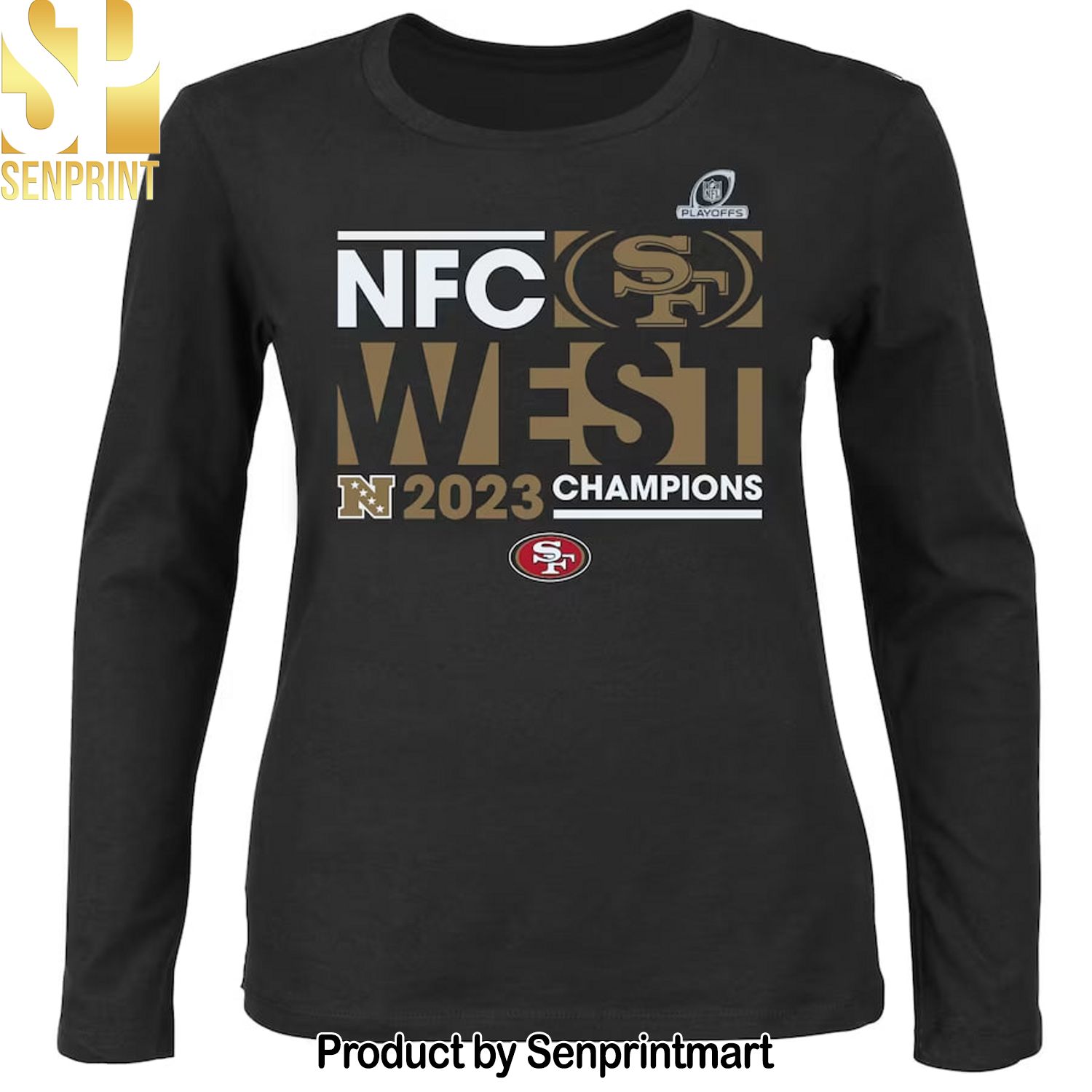 San Francisco 49ers Black 2023 NFC West Division Champions Conquer Long Sleeve Shirt
