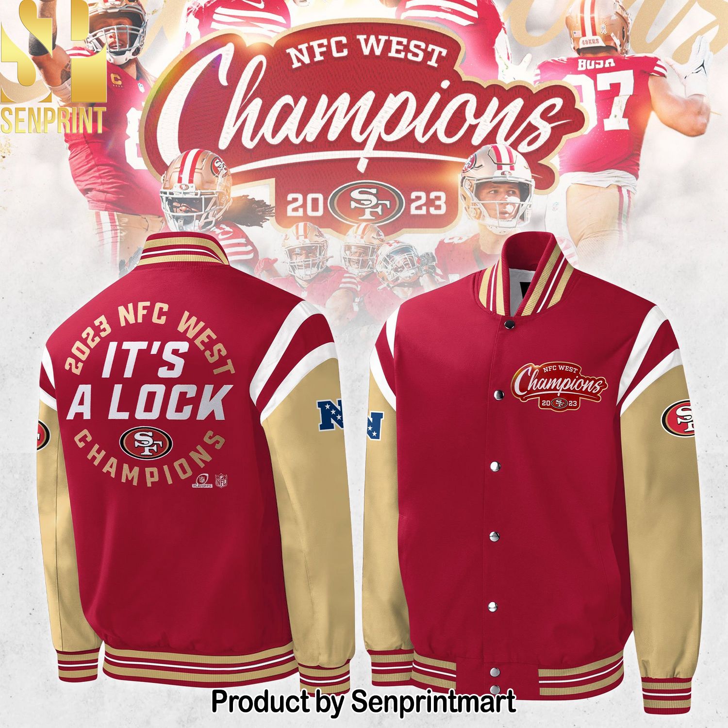 San Francisco 49ers NFC West Division Champions Jacket Bomber Jacket