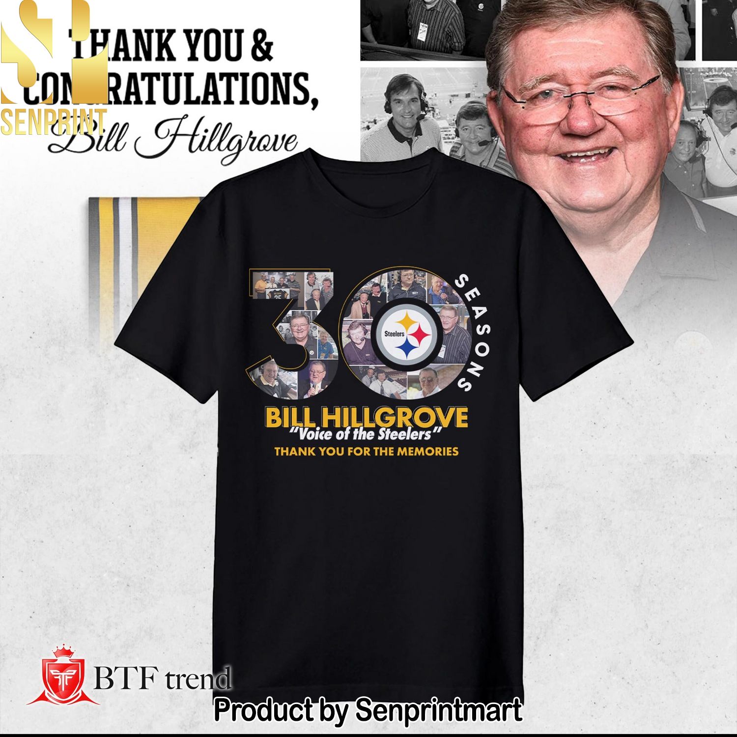 Thank you Bill Hillgrove Pittsburgh Steelers Shirt