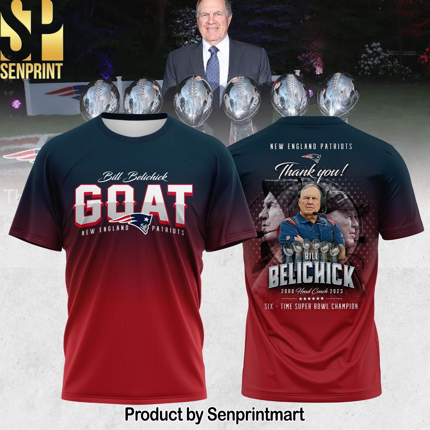 Thank You Coach Bill Belichick All Over Print Shirt