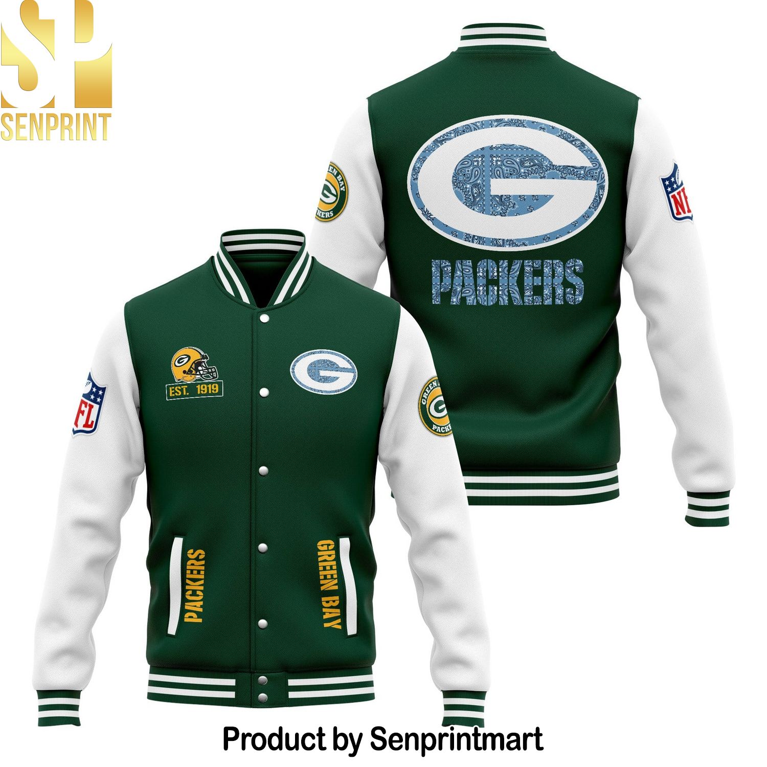 Green Packers Baseball Jacket