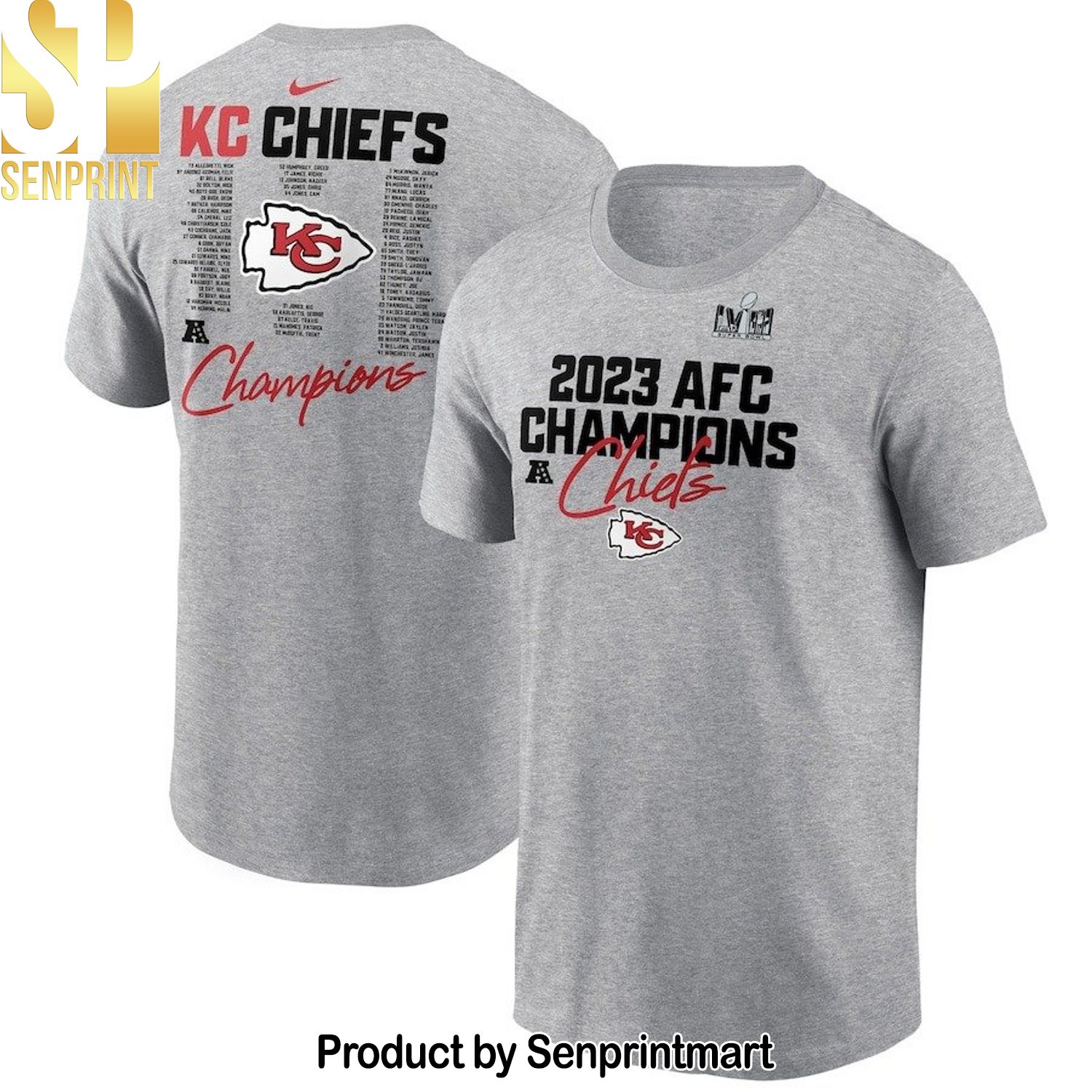 Kansas City Chiefs 2023 AFC Champions Roster Shirt