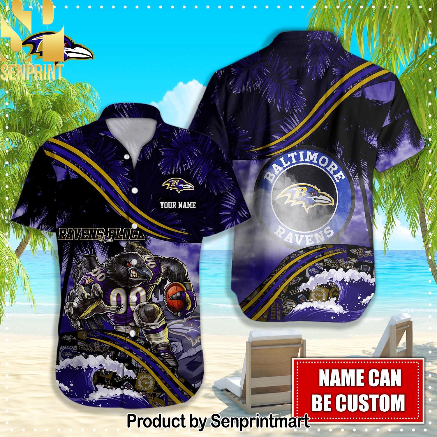 Baltimore Ravens NFL New Style Hawaiian Shirt and Shorts