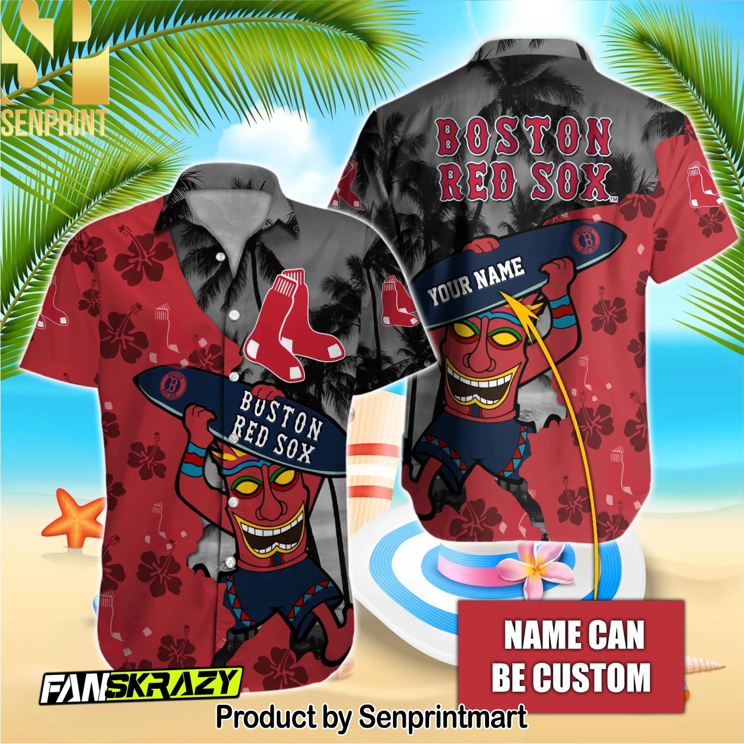 Boston Red Sox MLB For Fan Full Printing Hawaiian Shirt and Shorts