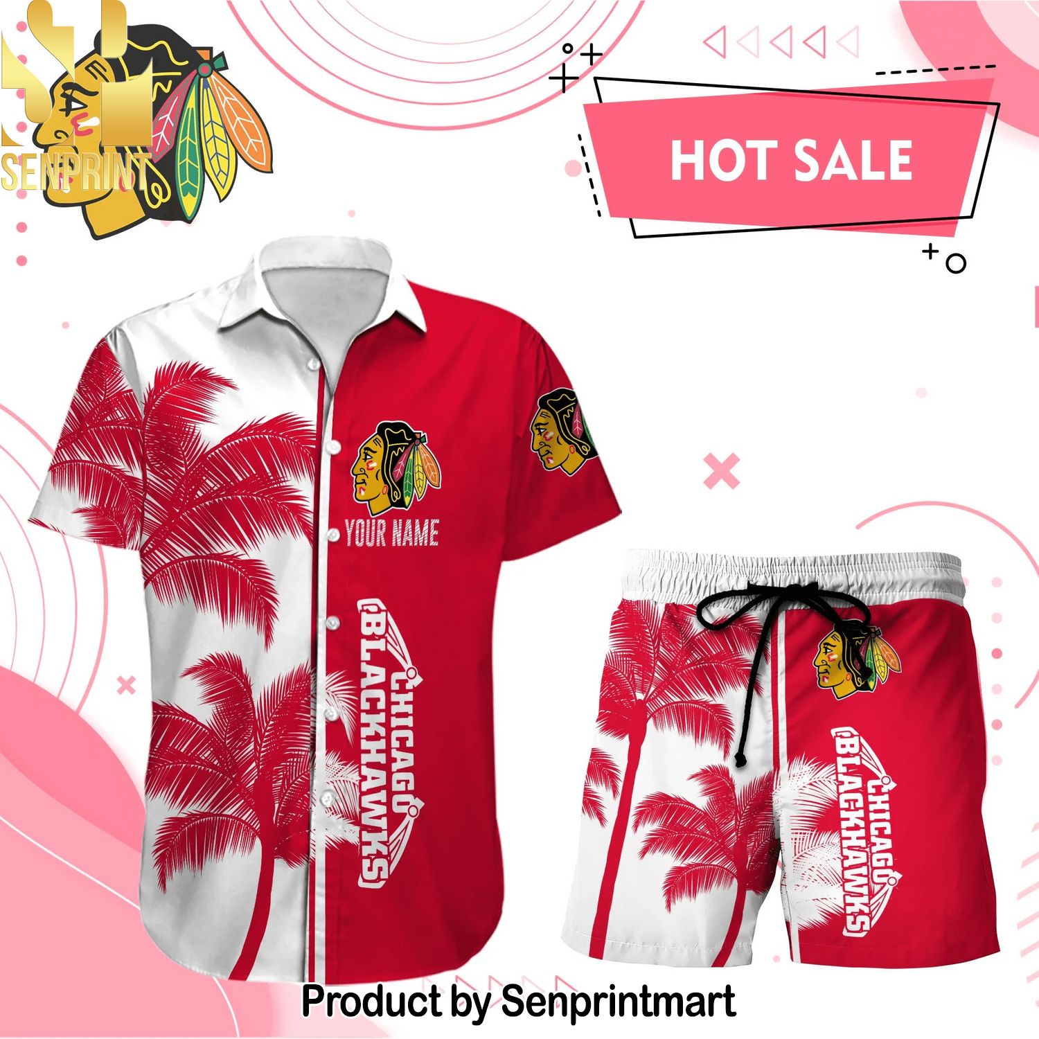 CHICAGO BLACKHAWKS NHL For Fans Full Printed Hawaiian Shirt and Shorts