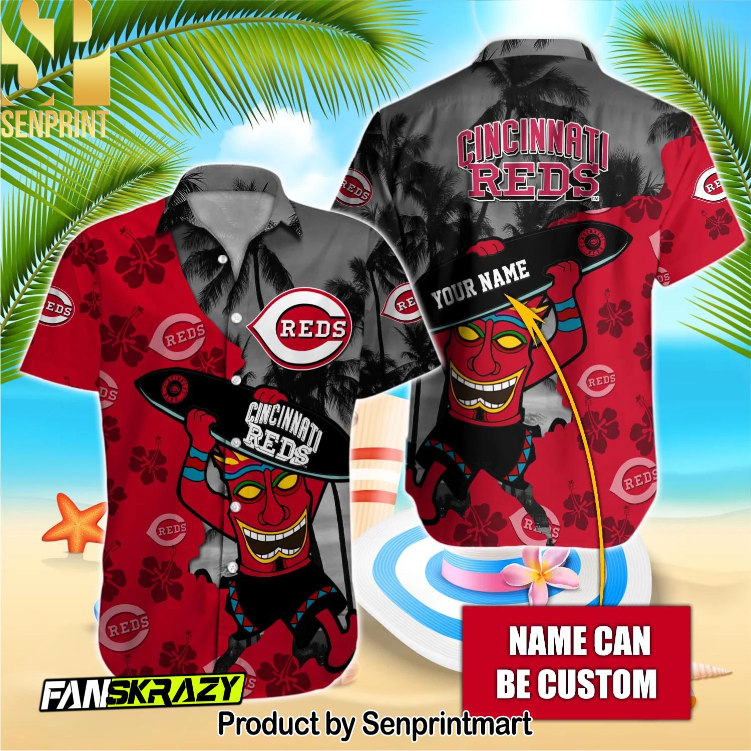 Cincinnati Reds MLB All Over Print 3D Hawaiian Shirt and Shorts