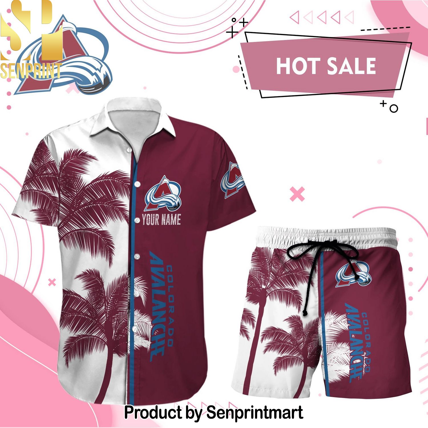 COLORADO AVALANCHE NHL Gift Ideas Full Printing Hawaiian Shirt and Shorts
