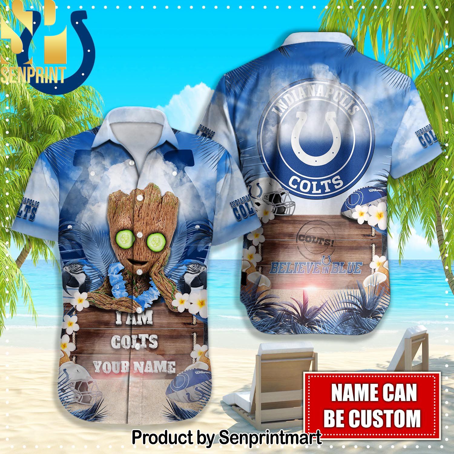 Indianapolis Colts NFL Hot Version All Over Printed Hawaiian Shirt and Shorts