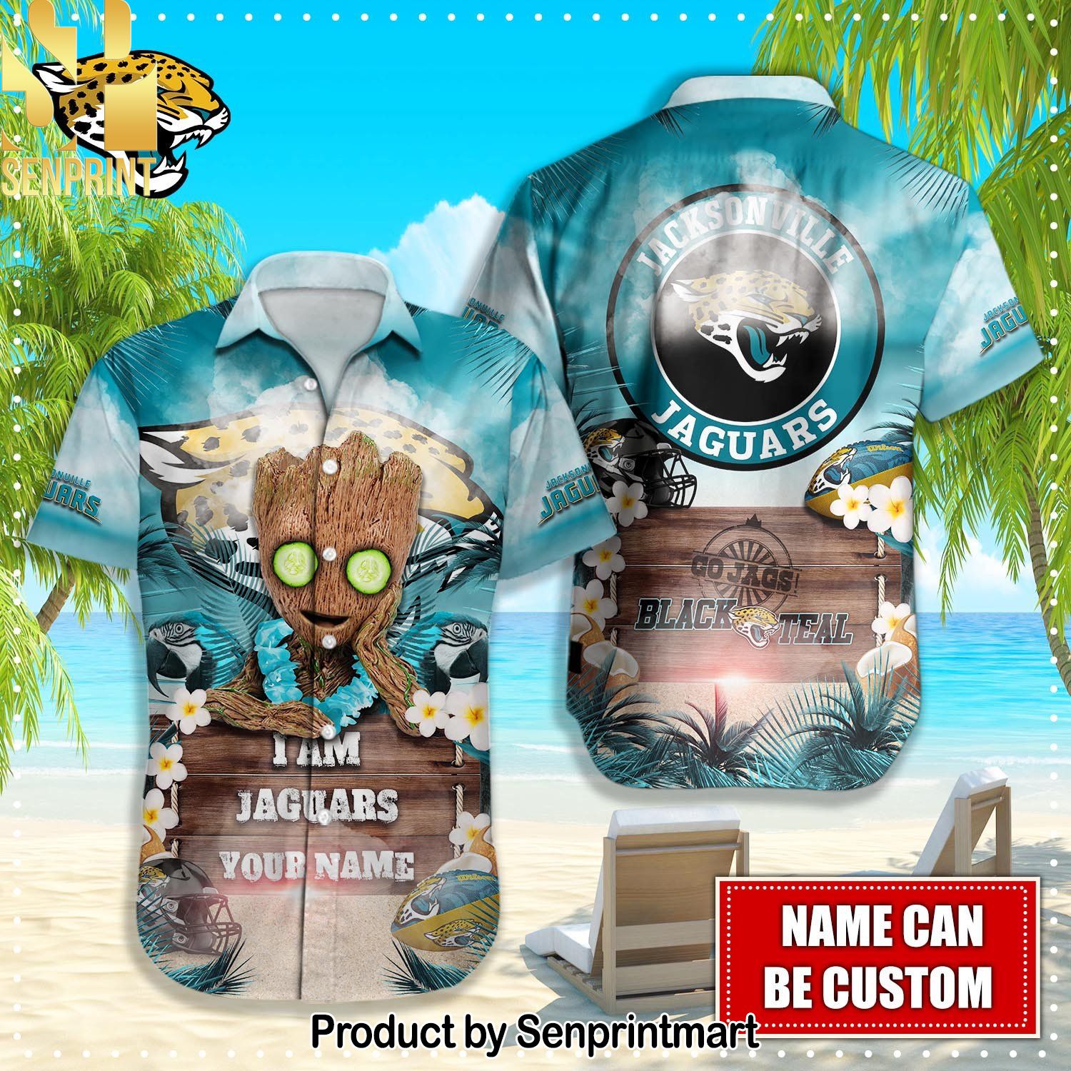 Jacksonville Jaguars NFL New Style Full Print Hawaiian Shirt and Shorts