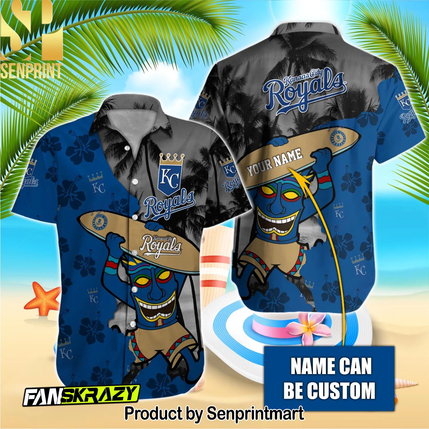 Kansas City Royals MLB Full Printed 3D Hawaiian Shirt and Shorts