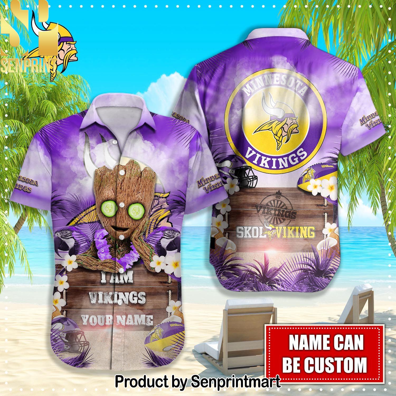 Minnesota Vikings NFL New Type Hawaiian Shirt and Shorts