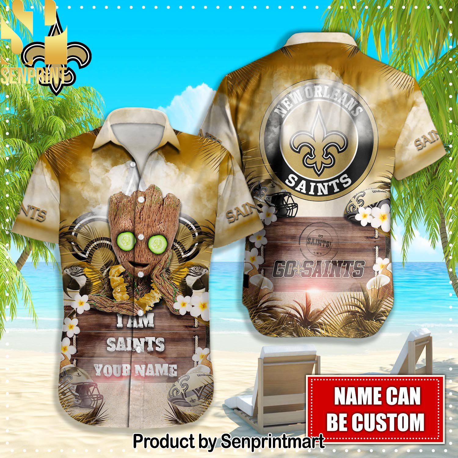 New Orleans Saints NFL Awesome Outfit Hawaiian Shirt and Shorts