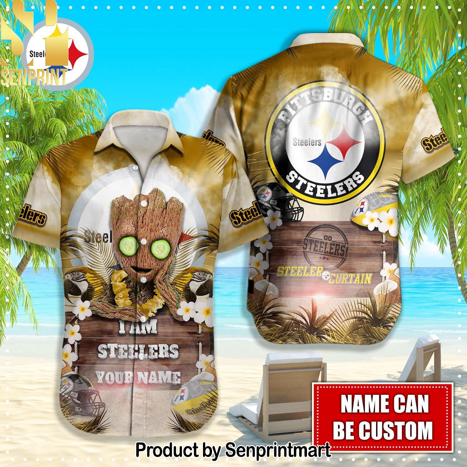 Pittsburgh Steelers NFL Amazing Outfit Hawaiian Shirt and Shorts
