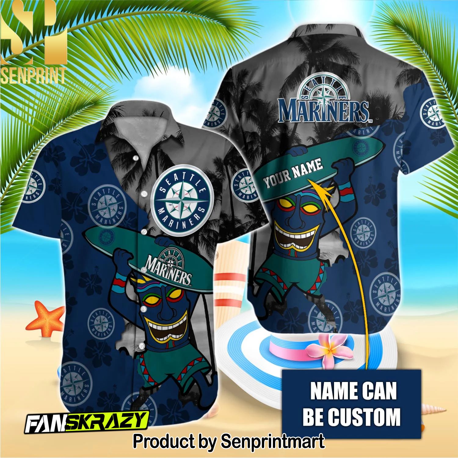 Seattle Mariners MLB Full Printed Unisex Hawaiian Shirt and Shorts