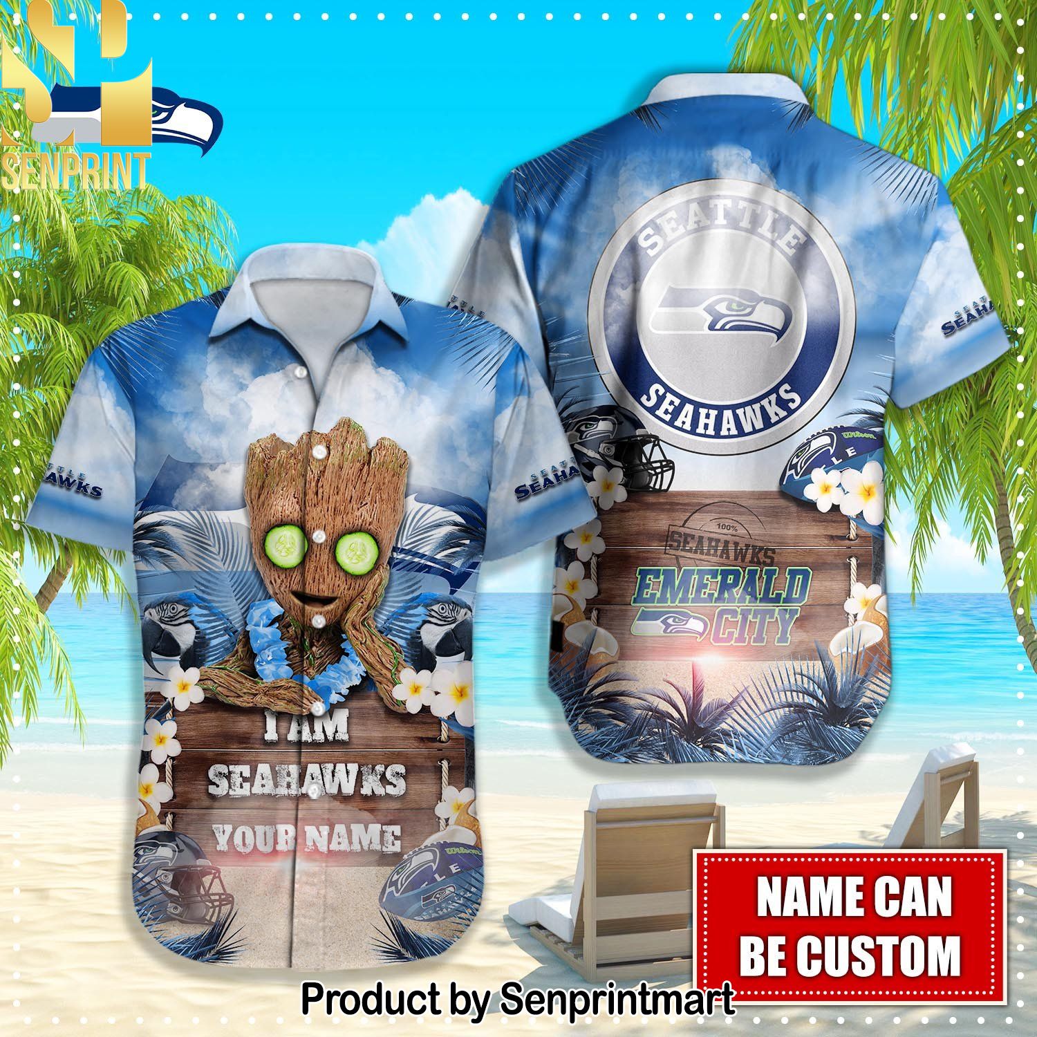 Seattle Seahawks NFL Street Style Hawaiian Shirt and Shorts