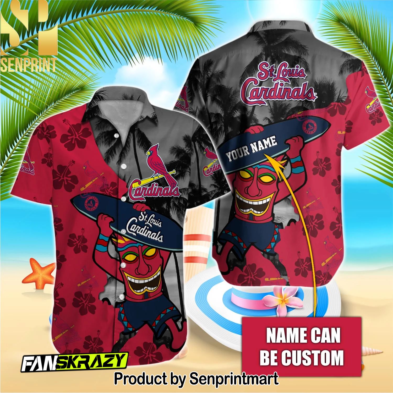 St. Louis Cardinals MLB TH01 For Fans Full Printing Hawaiian Shirt and Shorts