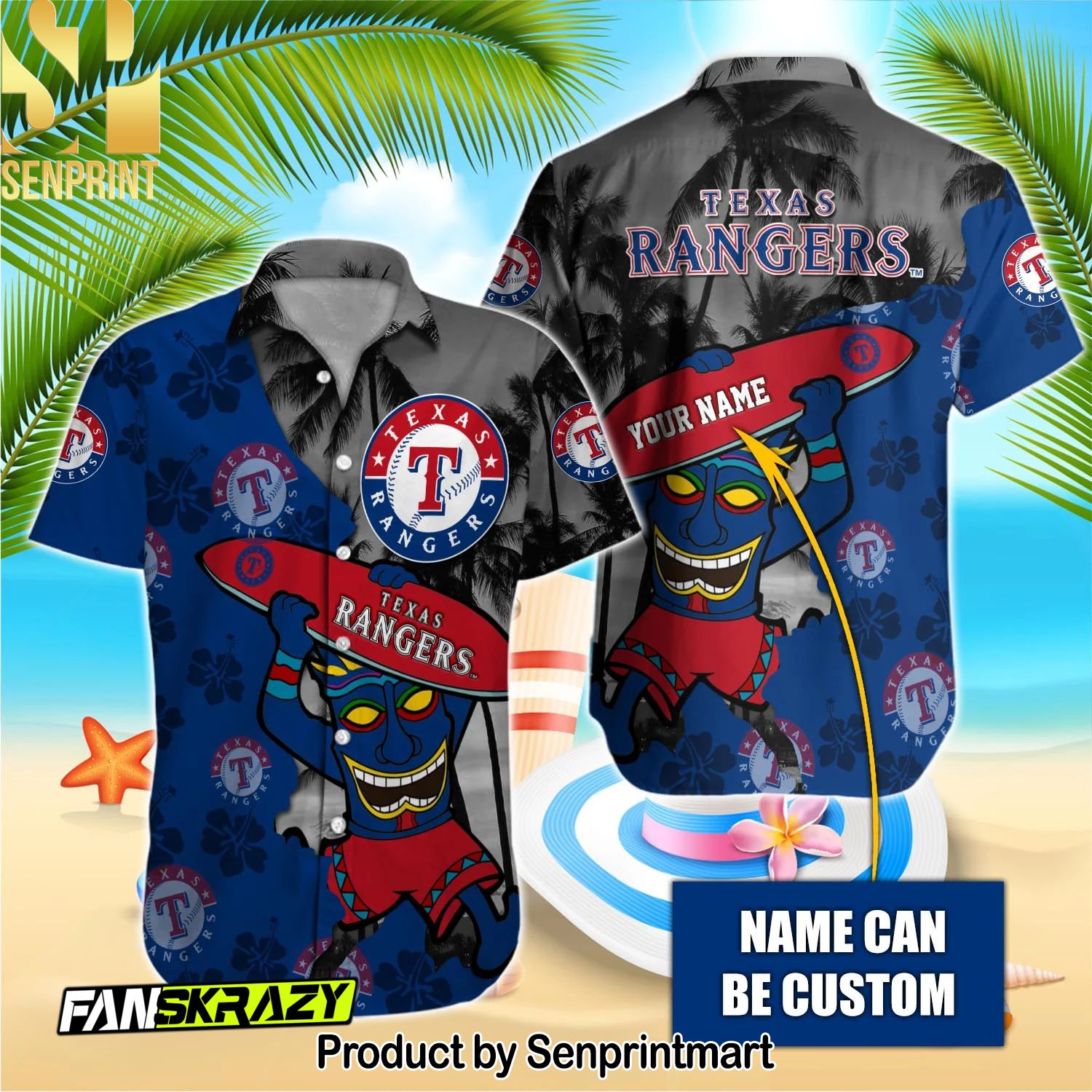Texas Rangers MLB Classic Full Printing Hawaiian Shirt and Shorts