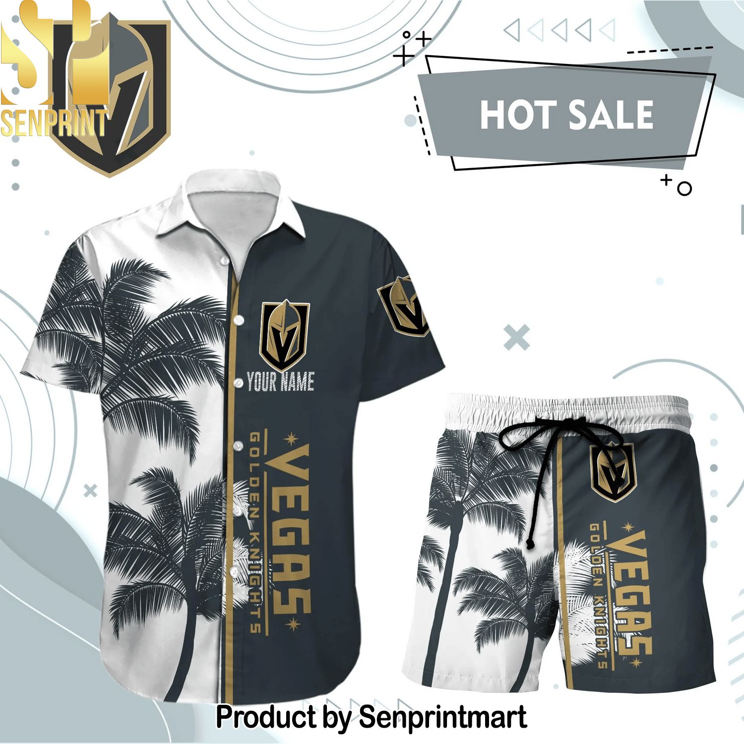 VEGAS GOLDEN KNIGHTS NHL Gift Ideas Full Printed Hawaiian Shirt and Shorts