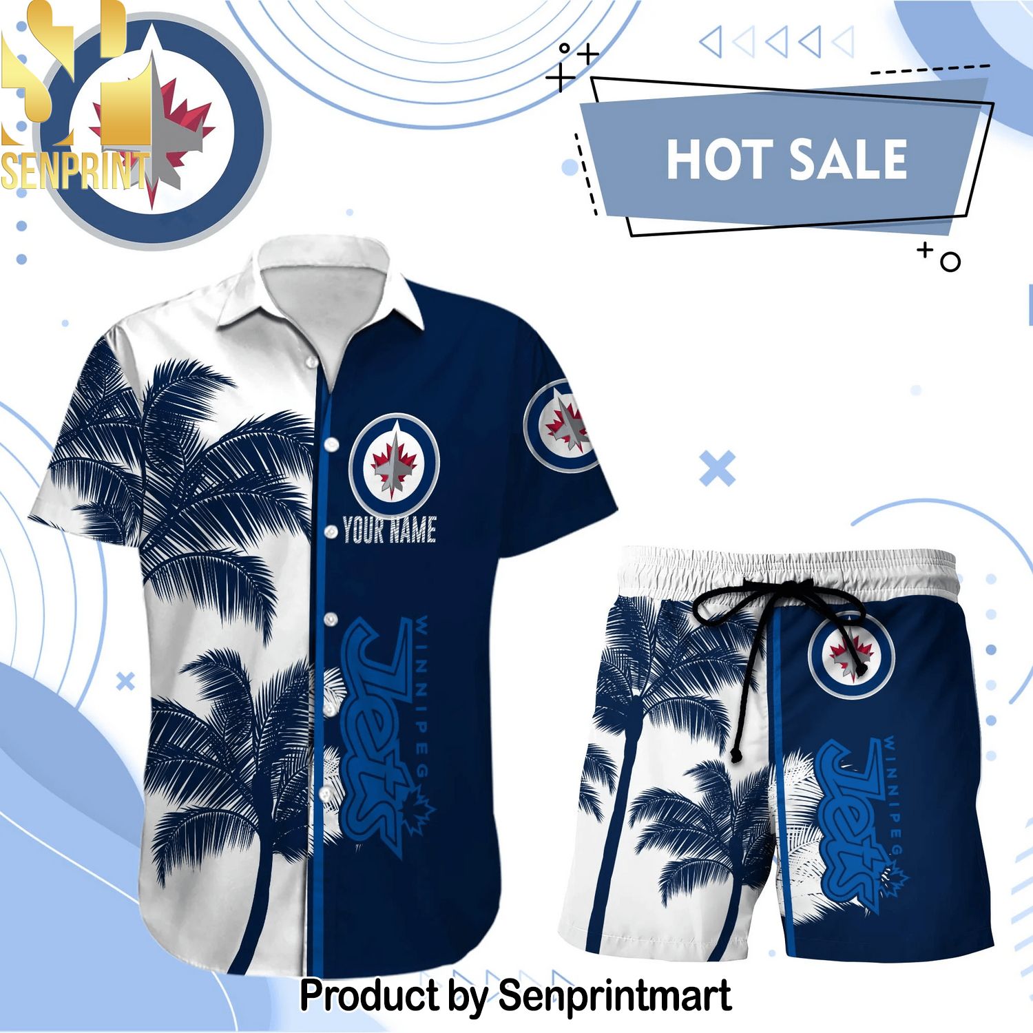 WINNIPEG JETS NHL For Fan Full Printed Hawaiian Shirt and Shorts