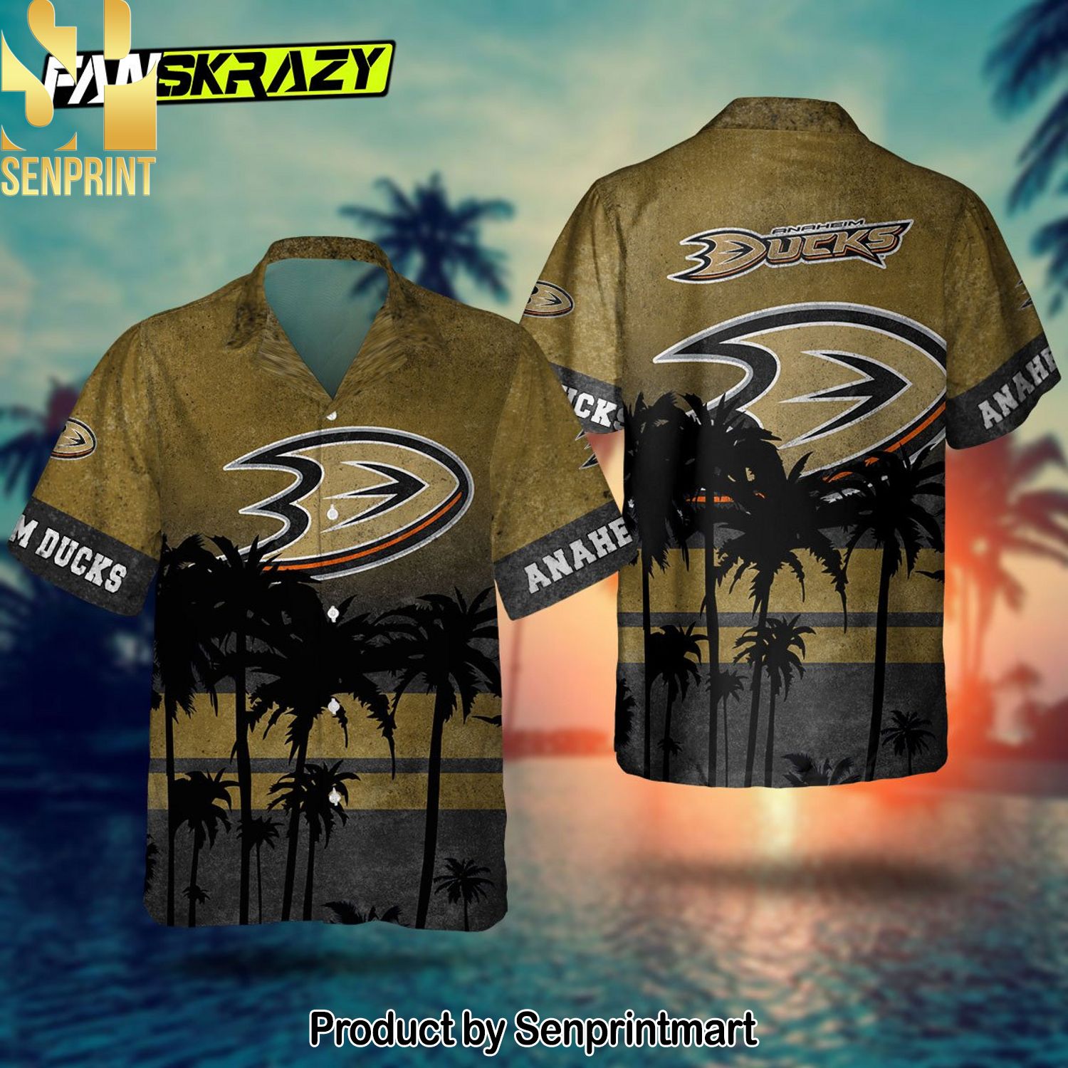 Anaheim Ducks NHL Unisex All Over Printed Hawaiian Shirt and Shorts