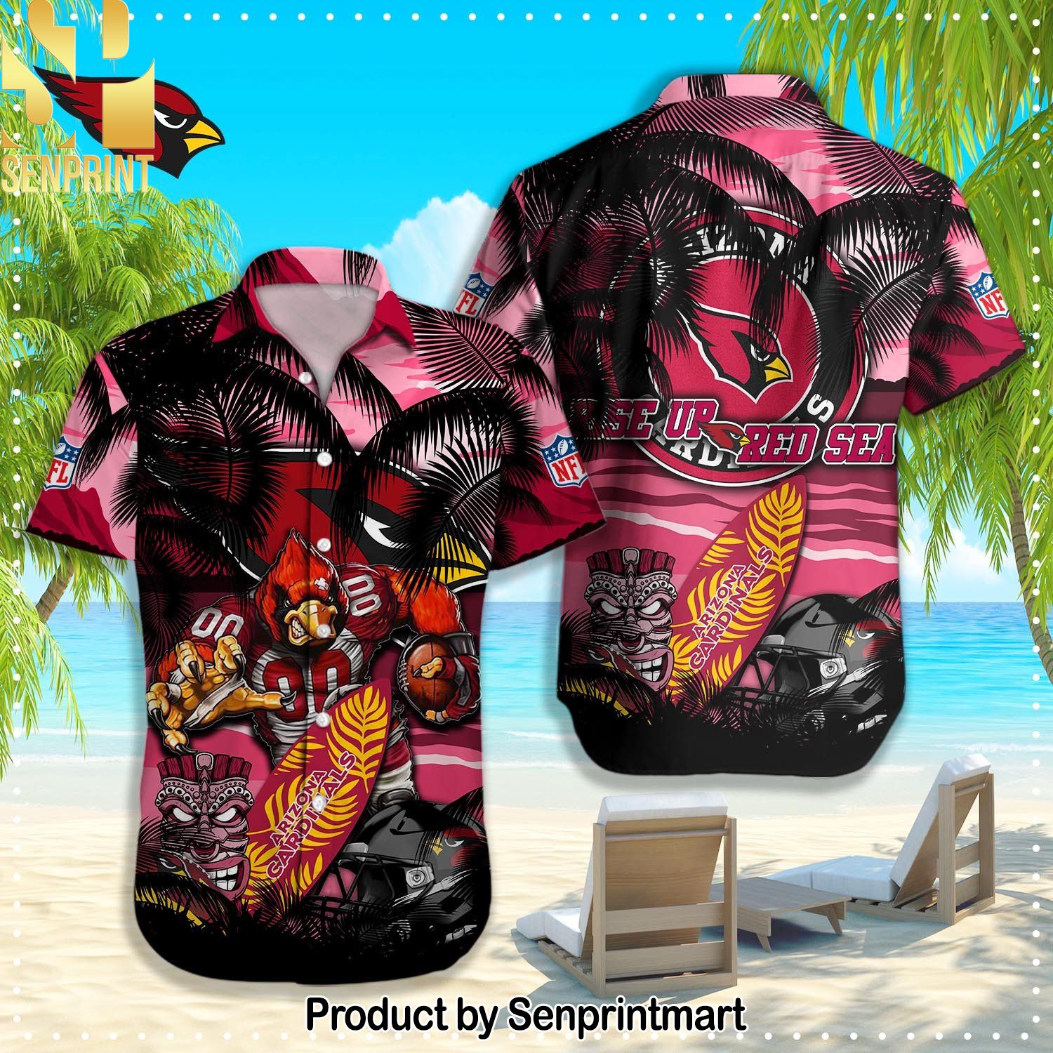 Arizona Cardinals NFL Full Printing Hawaiian Shirt and Shorts