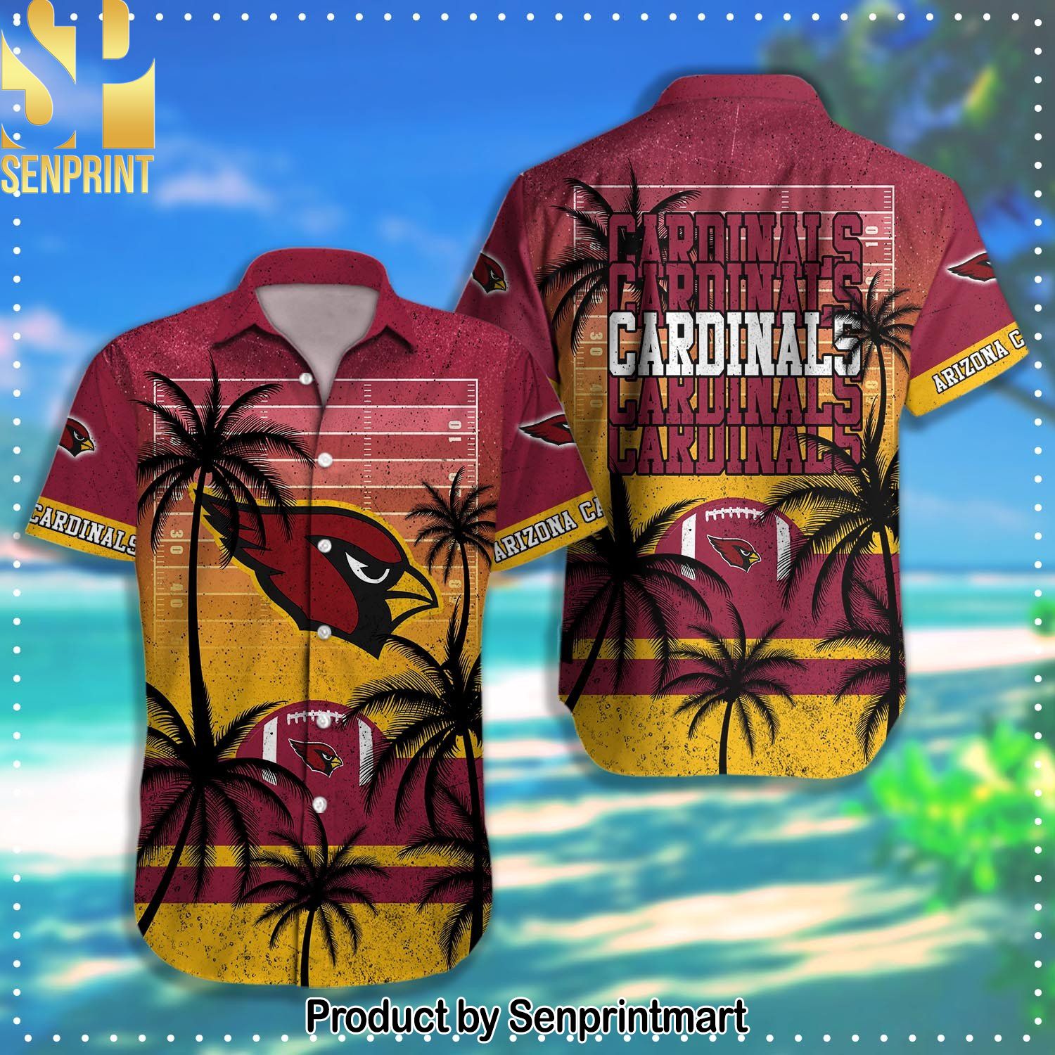 Arizona Cardinals NFL Unisex Full Printed Hawaiian Shirt and Shorts