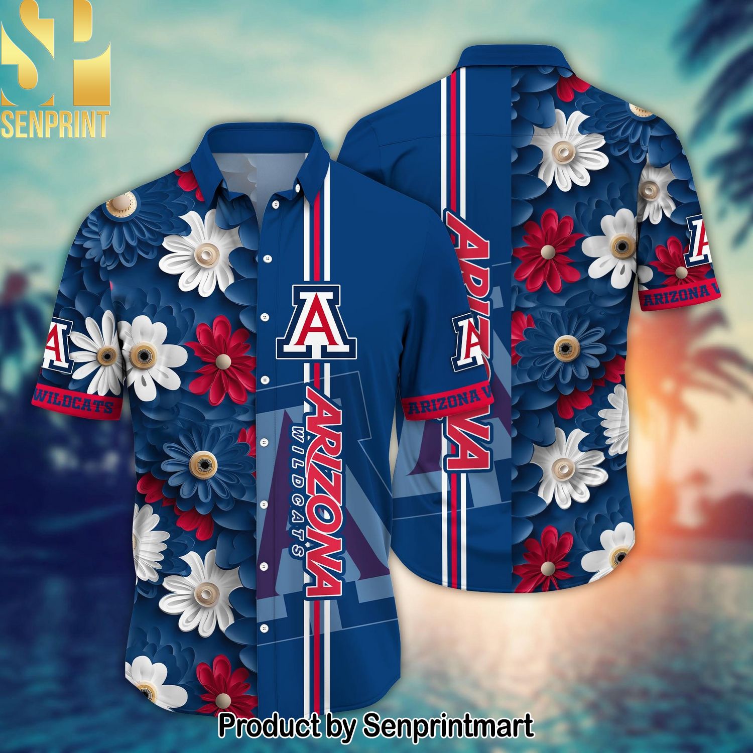 Arizona Wildcats NCAA Flower All Over Printed Hawaiian Shirt and Shorts