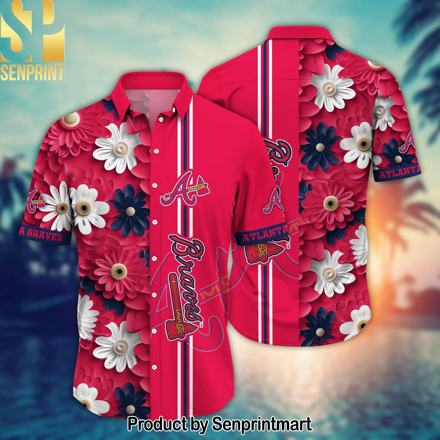 Atlanta Braves MLB Flower For Fans All Over Printed Hawaiian Shirt and Shorts