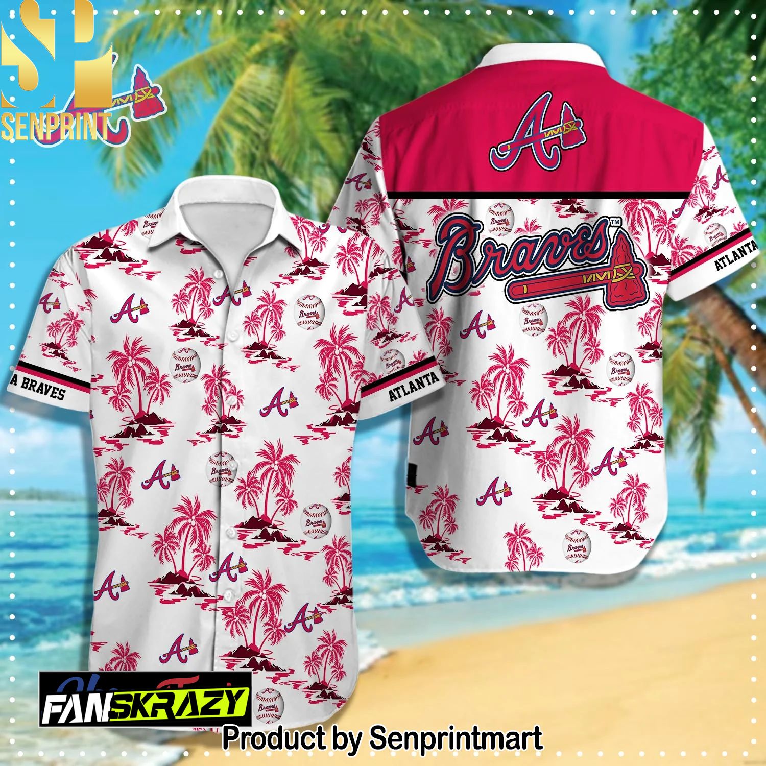Atlanta Braves MLB Full Print 3D Hawaiian Shirt and Shorts