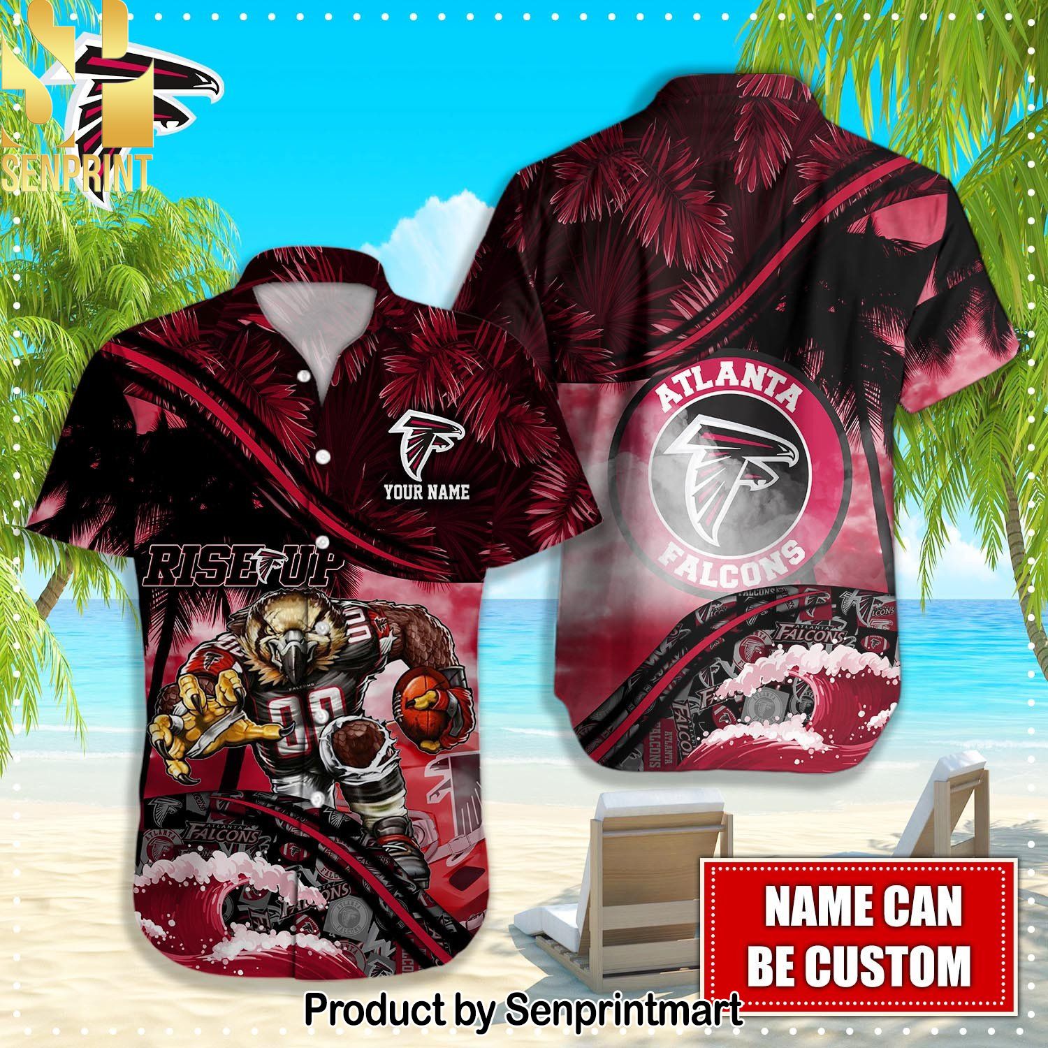 Atlanta Falcons NFL Pattern Full Printing Hawaiian Shirt and Shorts