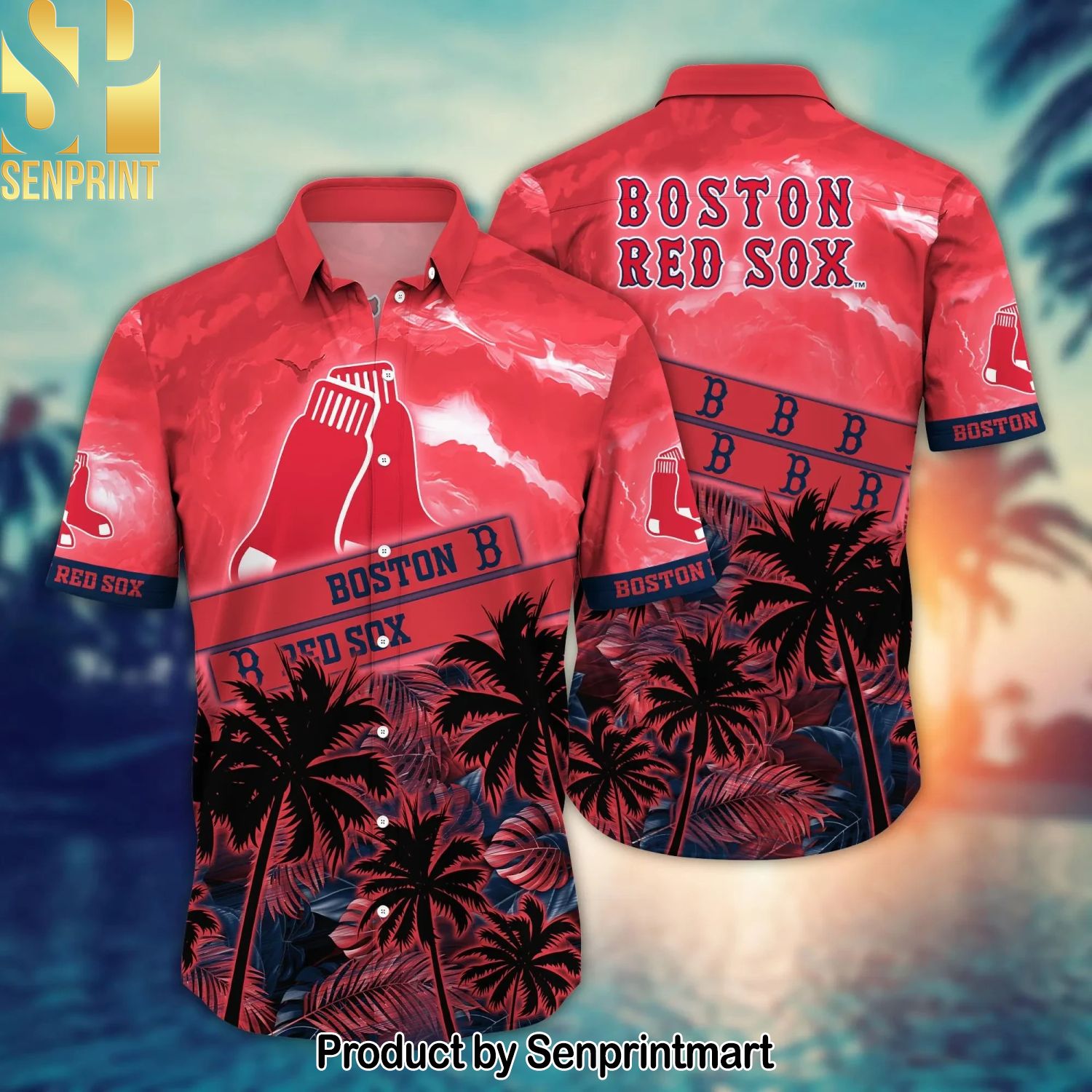 Boston Red Sox MLB Flower Casual All Over Print Hawaiian Shirt and Shorts