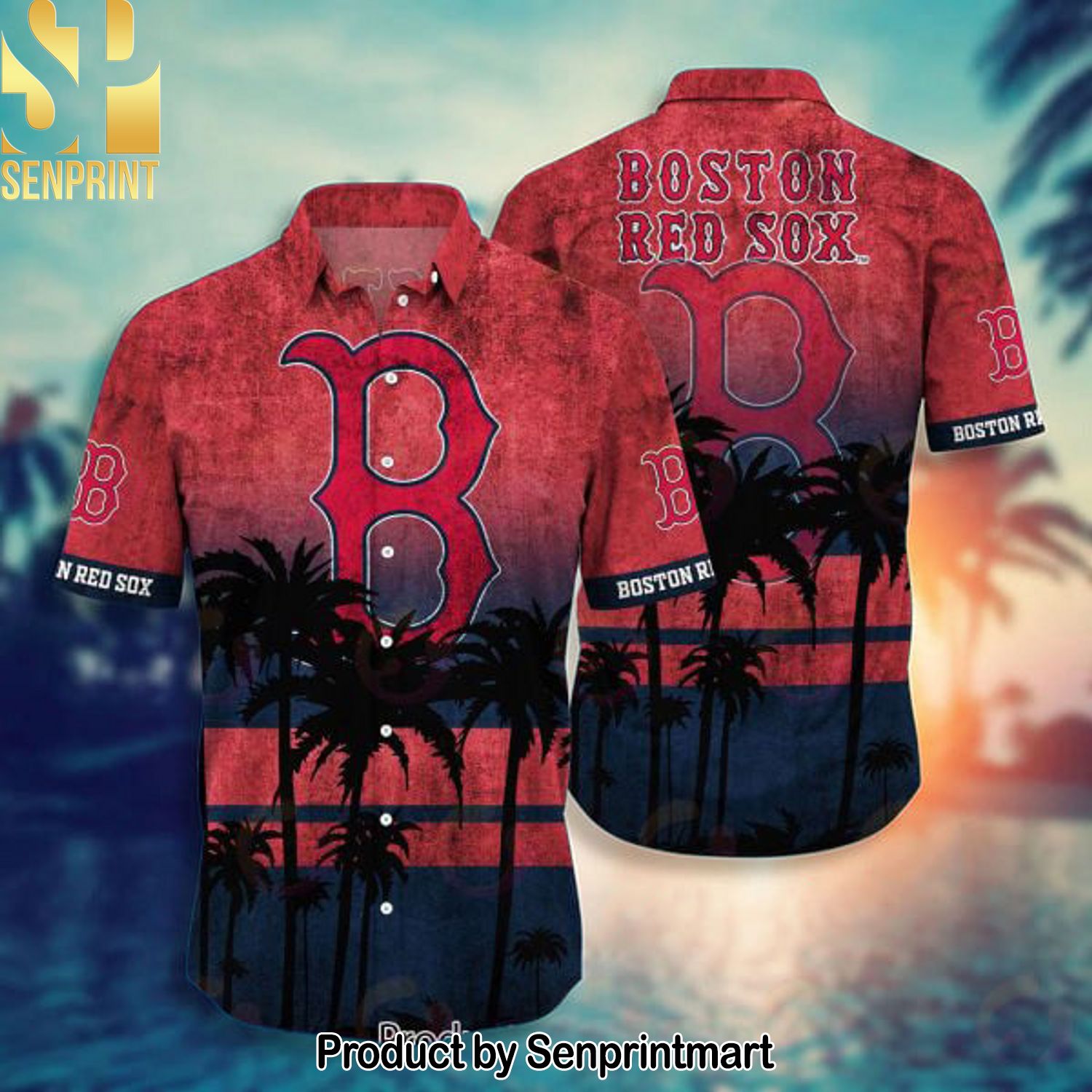 Boston Red Sox MLB Full Print Hawaiian Shirt and Shorts