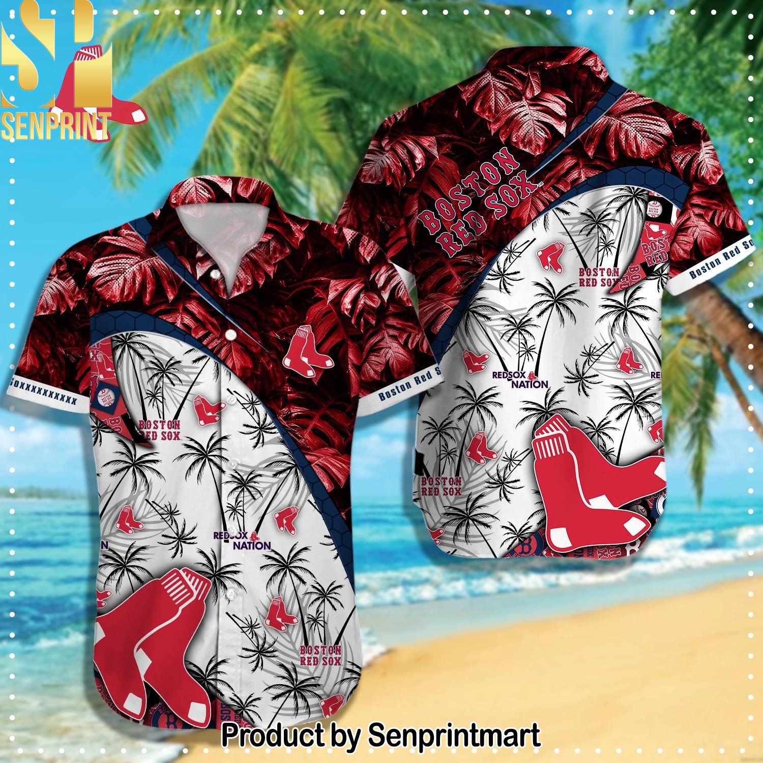 Boston Red Sox MLB Gift Ideas Full Printing Hawaiian Shirt and Shorts