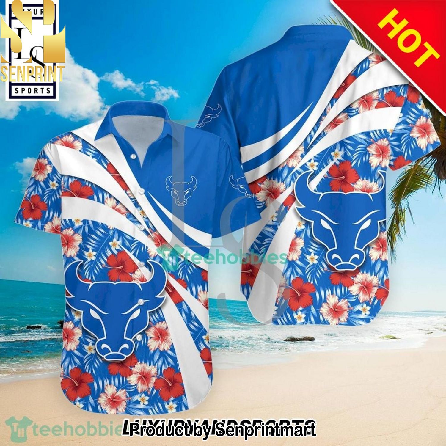 Buffalo Bulls NCAA Hibiscus Tropical Flower Hypebeast Fashion Hawaiian Shirt and Shorts